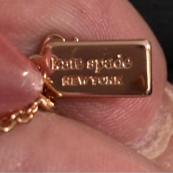 Kate Spade Flamingo enamel and rhinestone on a rose gold chain - Picture 5 of 6